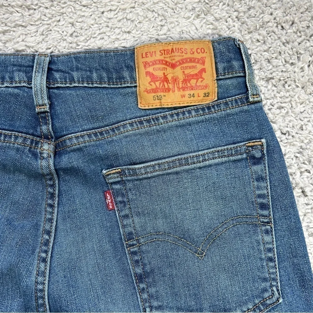 Levi's Jeans Mens 34 x 32 Classic Straight 513 Regular Wash Casual Denim Basic